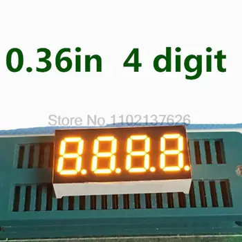 0.36 inch 4 Biți Galben Digital Tub LED cu 7 Segmente anod Comun Pentru DIY Ceas 0.36