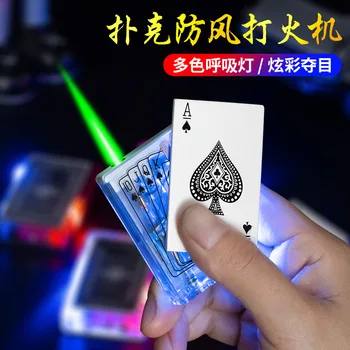 Creative Transparent Poker bricheta Flash Mahjong Gonflabile Windproof Luminos brichetă cu oglinda