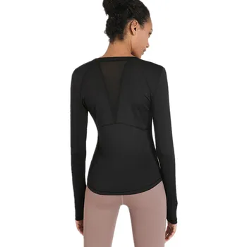 2020 Toamna anului Nou Net Fire Mozaic Femei Yoga Cămașă Mâneci Lungi Slim Sport Tricou Elastic iute Uscat în aer liber, care Rulează Tricouri