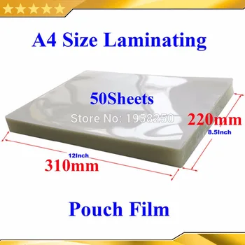 50Pcs 50mic(2mil) A4(310x220mm) PVC Clar Lucios 2Flap Laminare Husă de Film pentru Laminator la Cald