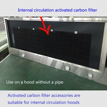 Material: carbon activat Culoare: Negru Utilizare: aparate de bucatarie, cum ar fi gama de hote, hote, etc.