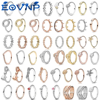 EOVNP Inima Coroana în Formă de Inel pentru Femei Barbati Europene de Brand Original Inele Bijuterii de Nunta de 50 de Stiluri de Dropshipping