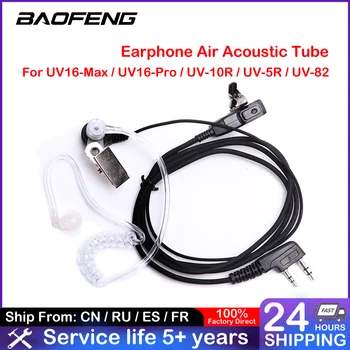 Baofeng Walkie Talkie Cască Aer Acustic Tub Receptor Radio cu 2 Pini ASV Transparent Cască Microfon K Port UV-16 Max UV-5R