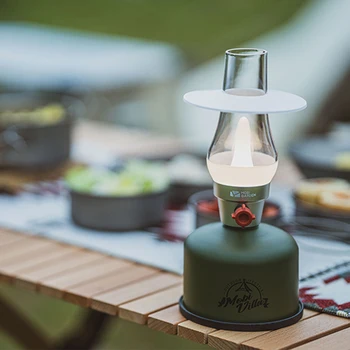 MOBIGARDEN LED Retro Felinar Camping fără Trepte de Reglaj USB Reîncărcabilă pentru a Călători Drumeții, Pescuit, Grădină Vintage Camping Lumina