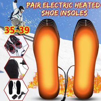 USB Încălzit Tălpi de Pantofi Picior Electrice de Încălzire Pad Picioarele Calde Ciorap Pad Mat de Iarnă Sport în aer liber, Încălzire Tălpi interioare Calde 35-45 Tampoane