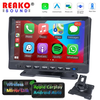 REAKOSOUND 7 inch, Portabil Radio Auto Carplay, Android AUTO Multimedia Video Player Stereo MP5 Radio Bluetooth Voice Control