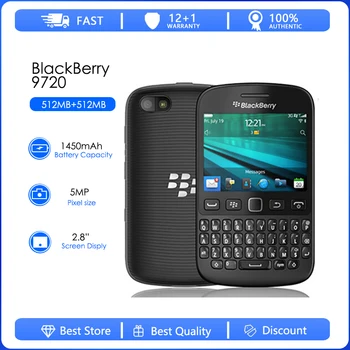 Blackberry 9720 Renovat-Deblocat Original 9720 Tastatura QWERTY de 5MP cu Suport GPS WiFi Ecran Capacitiv Smartphone renovat