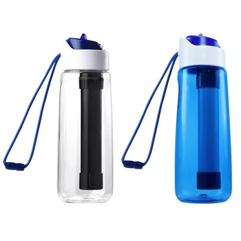 Sport de Apă de Băut Sticla cu Filtru și Paie, 750ML 0.01 Microni BPA Gratuit în aer liber Sticla de Apa pentru Călătorie, Camping, Drumetii