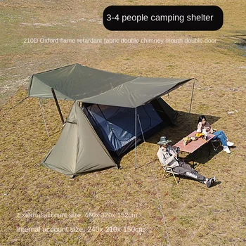 3-4 Persoane Pliabil Turismul de Camping caz de Dezastre Ventilație Automată cu Patru laturi Cortul Îngroșat de protecție Solară rezistente la Ploaie Dublu