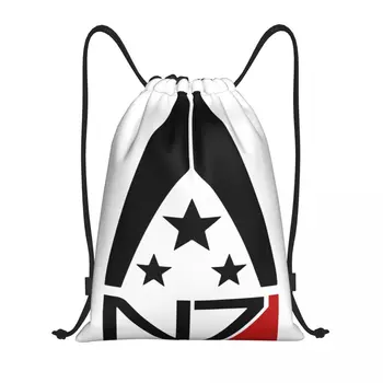 Mass Effect N7 Cordon Rucsac Femei Barbati Sport Sport Sackpack Portabil Alianță Militară Joc Video De Cumpărături Sac Sac