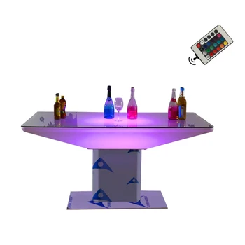 Lumina Led-uri Dreptunghi Masa de Bar Cu Picioare Metalice 88x55x56cm Colorate Bar Mobilier Pentru KTV Și Club Inovatoare de Decorare Pentru Casa
