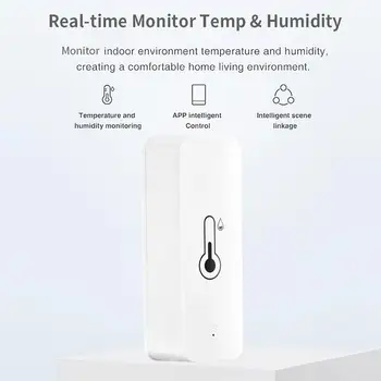 Wifi Senzor De Temperatură Cu Design Compact, De Mare Precizie De La Distanță App Notificare De Alertă Interioară Senzor De Umiditate Pentru Acasă