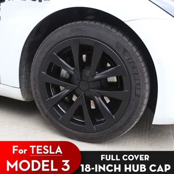4buc de 18 Inch Performanță capac de Butuc Pentru Tesla 21-23 Model 3 Capac de Roata Plin Înlocuirea Capacului Capac Accesorii de Automobile