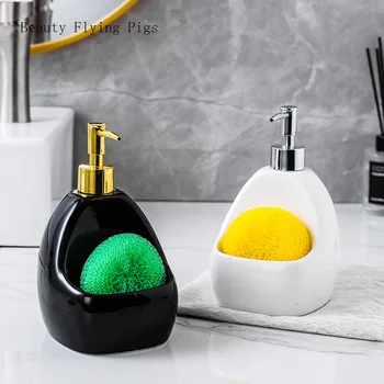 Culoare solidă Lotiune de Ceramică Sticlă cu Dozator de Săpun Șampon Sticlă Brățară de Mână Dozator cu Depozitare Accesorii de Baie