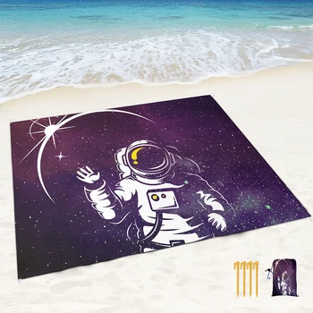 Spațiu, Astronaut Beach Blanket Sandproof rezistent la apa de Mare, Plaja Moale Mat Supradimensionate Beach Blanket Planeta Picnic Mat pentru Exterior