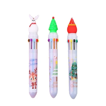 10 In1 Pix Retractabil Pen 0.5 mm Multicolor pentru Copil Elev Cadou de Crăciun 5x W3JD