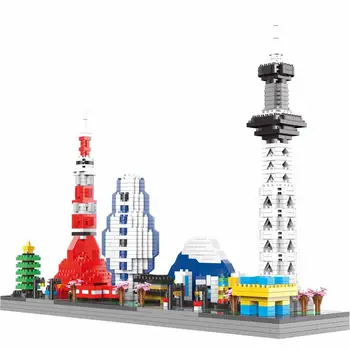 1880pcs Tokyo Skyline Micro Diamant Cărămizi Clădiri de renume Mondial Constructii Blocuri DIY Jucării cel Mai bun Cadou Pentru Copii