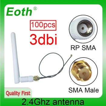 EOTH 100buc 2.4 g antena 3dbi sma female wlan wifi 2.4 ghz antene retelistica IPX ipex 1 SMA male coadă Cablu de Extensie multe module antena