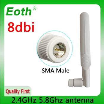 EOT 2.4 g 5.8 g antena de 8dbi sma male wlan wifi dual band antene retelistica multe module router tp link receptor de semnal antena high gain