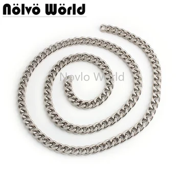 Nolvo Lume 1-5 metri 3mm grosime 11mm latime de aluminiu Argintiu lanț de femei de lux cheie lanț pentru saci de lux