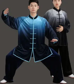 Toamna si Iarna gradient de Tai chi se ingroase Coreea de Sud costume de catifea tinuta taiji kung fu uniforme wushu pleuche performanță îmbrăcăminte