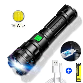 Ultra Bright LED Lanterna USB Reîncărcabilă Zoom 15W Lumina LED de Mare Putere Orbire Lanterna Pentru Camping în aer liber Drumeții Utilizare de Urgență