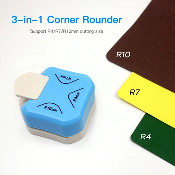 Colț Rounder Pumn 3in1 R4/R7/R10mm Colț Rotund Trimmer Cutter pentru Card de Ambarcațiuni Album Hârtie de Ambalaj Fotografie Autocolant Laminat