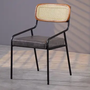 Piele Scaune de luat Masa Minimalist Metal Picior de telefonie Mobilă din italia șezlong Nordic Living Cadeiras De Jantar Mobilier YYY45XP