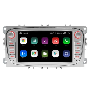 Cele mai bune 7 Inch Touch Screen de Navigare Android Bluetooth 5.0 Stereo Auto Cu Wireless Apple Carplay Pentru Ford Focus S-max, C-max