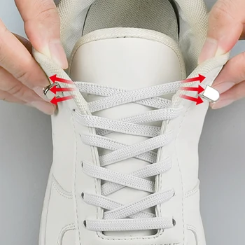 Noi Elastic Nu-și lege Șireturile Semicerc Șireturi de Pantofi Pentru Copii și Adulți Adidași Șiret Rapid Leneș Blocare din Metal Șireturi de Pantofi Siruri de caractere