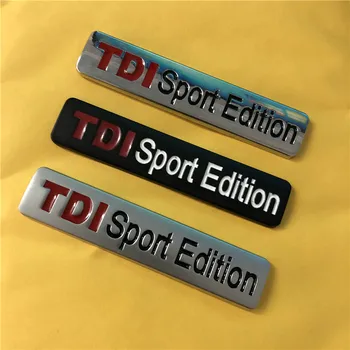 5X Metal Cromat Negru Roșu TDI Sport Edition Turbo Autocolant Auto Emblema, Insigna Decalcomanii pentru VW POLO GOLF CC TT JETTA GTI TOUAREG