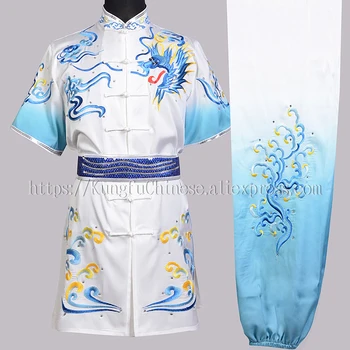 Wushu uniformă Kungfu costum de arte Martiale de îmbrăcăminte Changquan haine de Broderie Dragon bărbat femeie băiat fată copii adulti Unisex