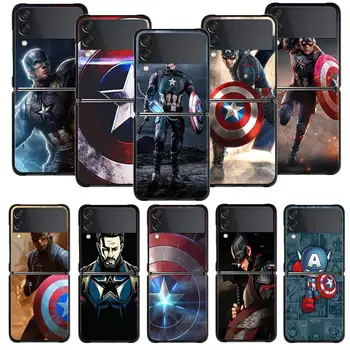 Marvel Captain America Pentru Samsung Galaxy Z Flip4 Flip3 5G Greu de Caz pentru Galaxy Z Flip 4 Z Flip Cover Telefon Coajă Fundas Capa