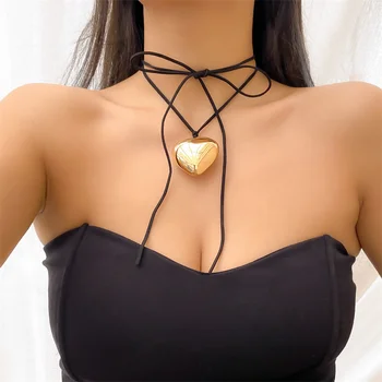 27 De Stil La Modă De Metal Colier Inima Pentru Femei Fete Lady Funie De Aur Lanț Cravată Farmec Bijuterii Link-Ul De Bijuterii Surpriza Deosebita