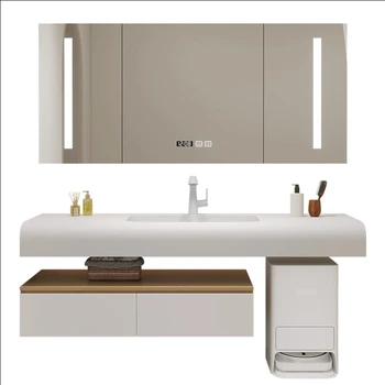 Modern si minimalist bazin integrat, cabinet baie, baie chiuvetă dulap, combinatia de crema de curatare a aerului de masă