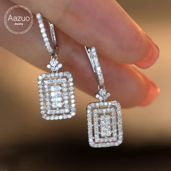 Aazuo Bijuterii Fine 18K Orignal Aur Alb Natrual Diamante 0.80 ct Set de Bijuterii Cercei Cârlig Talentat Pentru Femei Senior Banchet
