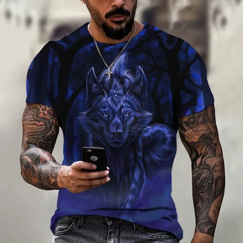 Tricou 3D imprimate T-shirt pentru Bărbați supradimensionate la modă de top cu mâneci scurte T-shirt pentru Bărbați Patru Sezoane ClothesTeager Lupta Anima