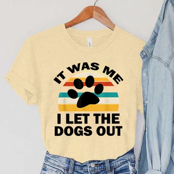 Vanzare Hot Dog Print pentru Femei T-shirt Semicerc Curcubeu de Vara Femei T Shirt-am Lăsat Câinii Afară de Femei de Moda Casual T-shirt