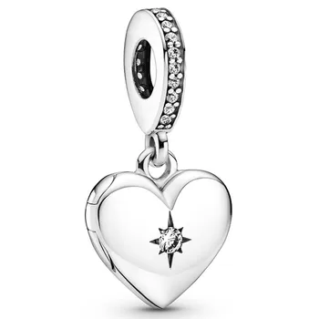 Original Poate Deschide Inima Medalion Legăna Farmec Margele Se Potrivesc Pandora Femei Argint 925 Brățară Brățară Bijuterii