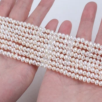 4-4.5 mm alb natural de apă dulce pearl cartofi forma de perle veritabile fire en-gros