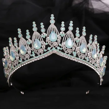 Baroc Pădure Opal Cristal Diadema Diademe Regale Regina Coroana De Mireasă De Lux Rochie De Mireasa De Păr Bijuterii De Mireasa Costum De Accesorii