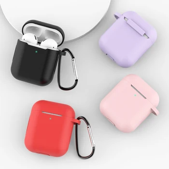 PENTRU Silicon Moale Caz Pentru Apple Airpods Cască Căști Accesorii de Caz Pentru Aer Păstăi de Încărcare Wireless Cutie cu Cârlig