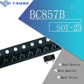 100BUC BC857B SOT23 BC857 SOT SMD SOT-23 3F nou tranzistor