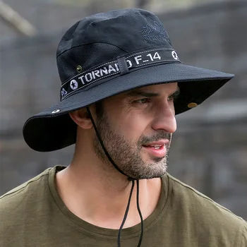 Oamenii Găleată Pălărie de Vară Uscare Rapidă Scrisoare Pescar Pălării Bărbat în aer liber de Soare UV Protectie Respirabil Capac