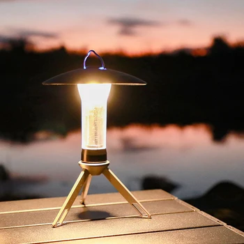 Portabil în aer liber Camping Cort Lumina Lanterna cu Trepied Detașabil USB Reîncărcabilă LED Lumina de Urgență Lumina cu Hung Buclă