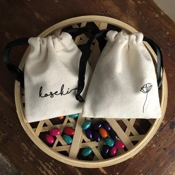 Eco-friendly Organic Muselină Cadou Bijuterii Bumbac Tote-geanta cu Ridicata Personalizate Culori Naturale Reciclabile Țesătură Pânză de Sac Cordon