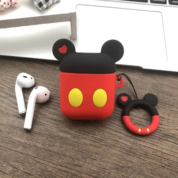 Silicon Moale Caz Pentru Apple Airpods 2 Pro Capac Roșu Drăguț Inima Mouse Cazuri De Protecție Pentru Apple Aer Păstăi Cască Shakeproof